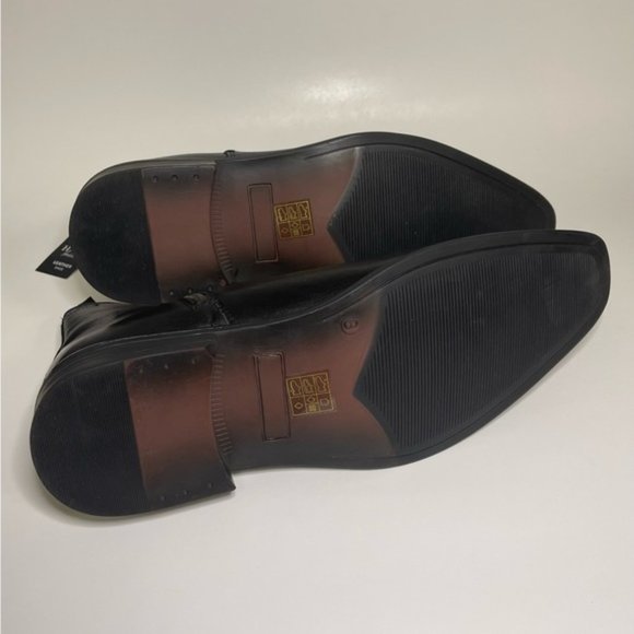 Silver Street Leather Boots Men's Size 8 Wide Fit Black Flat Brogue Style NEW - Picture 12 of 14